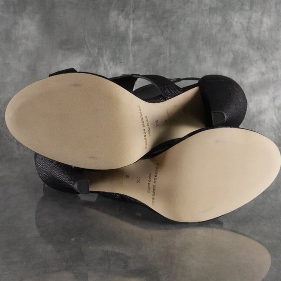 NIB Sigerson Morrison MARINO Embossed Black Leather Ankle Strap Sandals 7.5 - Picture 12 of 12